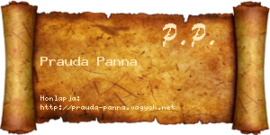 Prauda Panna névjegykártya